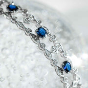 Natural Sapphire Diamond Bracelet D4.797ct d1.18ct. 18K